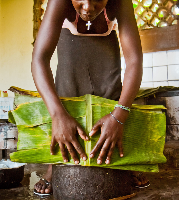 scenes in a Ugandan kitchen