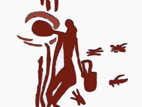 A honey seeker depicted in an 8,000-year-old cave painting found in the Araña Caves in Spain.