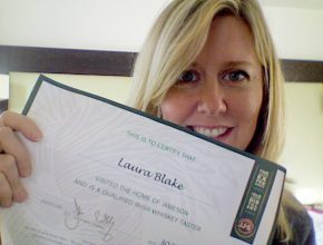 Certificate from the Jameson Distillery