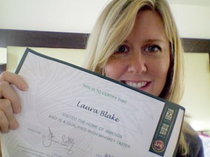 Certificate from the Jameson Distillery