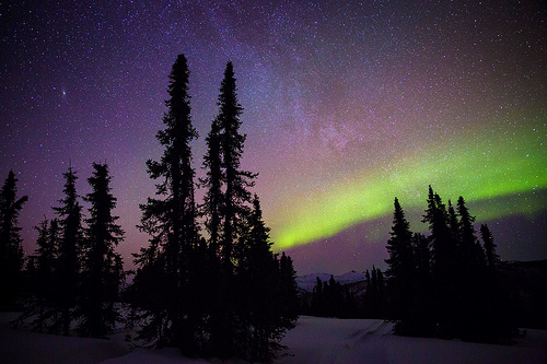 Aurora with Milky Way