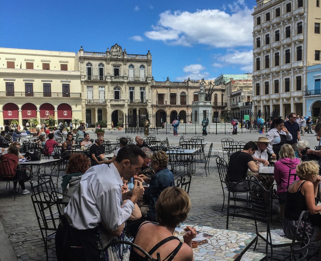 Al fresco dining in Havana's Plaza Vieja.