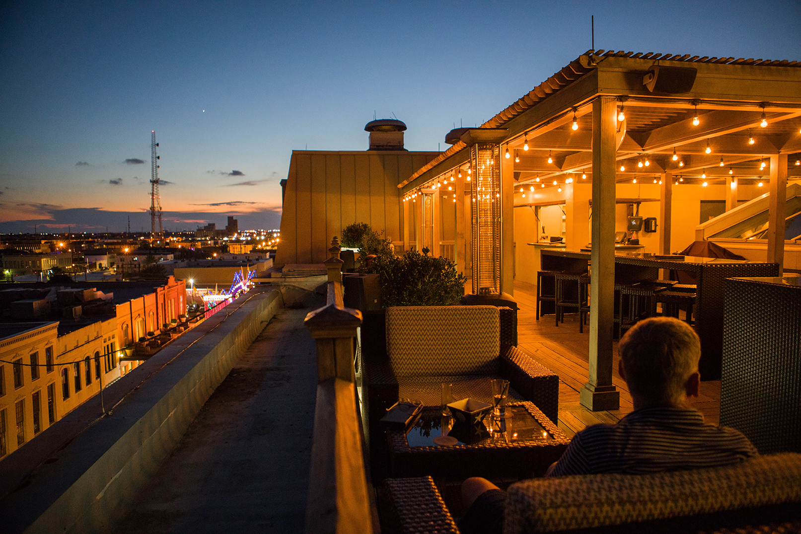 The Tremont House, rooftop bar, unwind in Galveston, Texas.