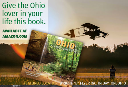 The book "Ohio: Photographic Journey" features this image of the Wright "B" Flyer, a replica airplane that flies passengers into aviation history.