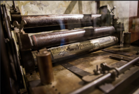 Before they operated a bicycle shop, Wright and Wright Job Printers operated out of the second floor of Dayton's Hoover Building, which is now part of the Dayton Aviation Heritage National Historic Site.