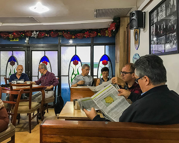 The interior of Salon Versalles, a long-time favorite eatery on the Calle Junín.