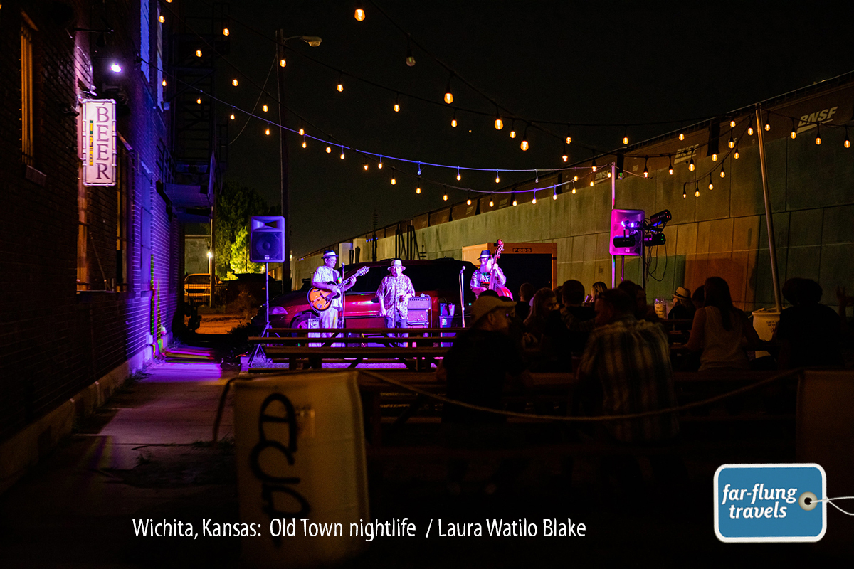 The Made from Scratch band plays in an open-air venue next to Third Place Brewery in downtown Wichita, Kansas.